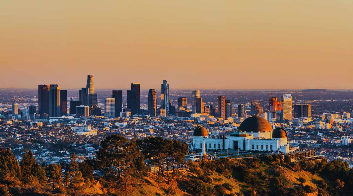 los-angeles Blue skies and view of DTLA buildings