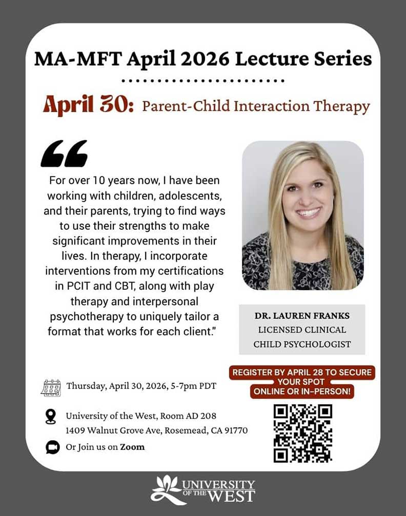 UWEST Health Fair Flyer with pink background, photo of students volunteering at booth